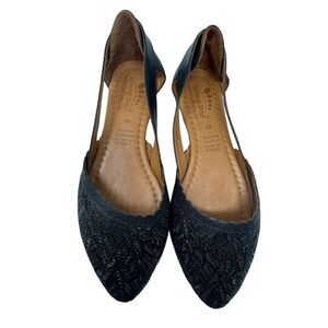 Spring Step Leather Flats Delorse lealina black leather size 39 8.5 new